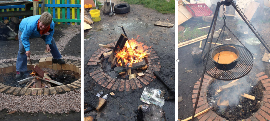 Playworker Ellen cooks su